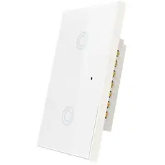 GENERICO - Interruptor Inteligente Wifi 2 Botones Tuya Smart (Compatible con Alexa y Google Home)