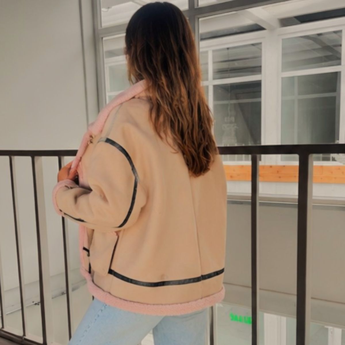 GENERAL - Chaqueta Mujer Aviadora Chiporro Gamuzada Oversize