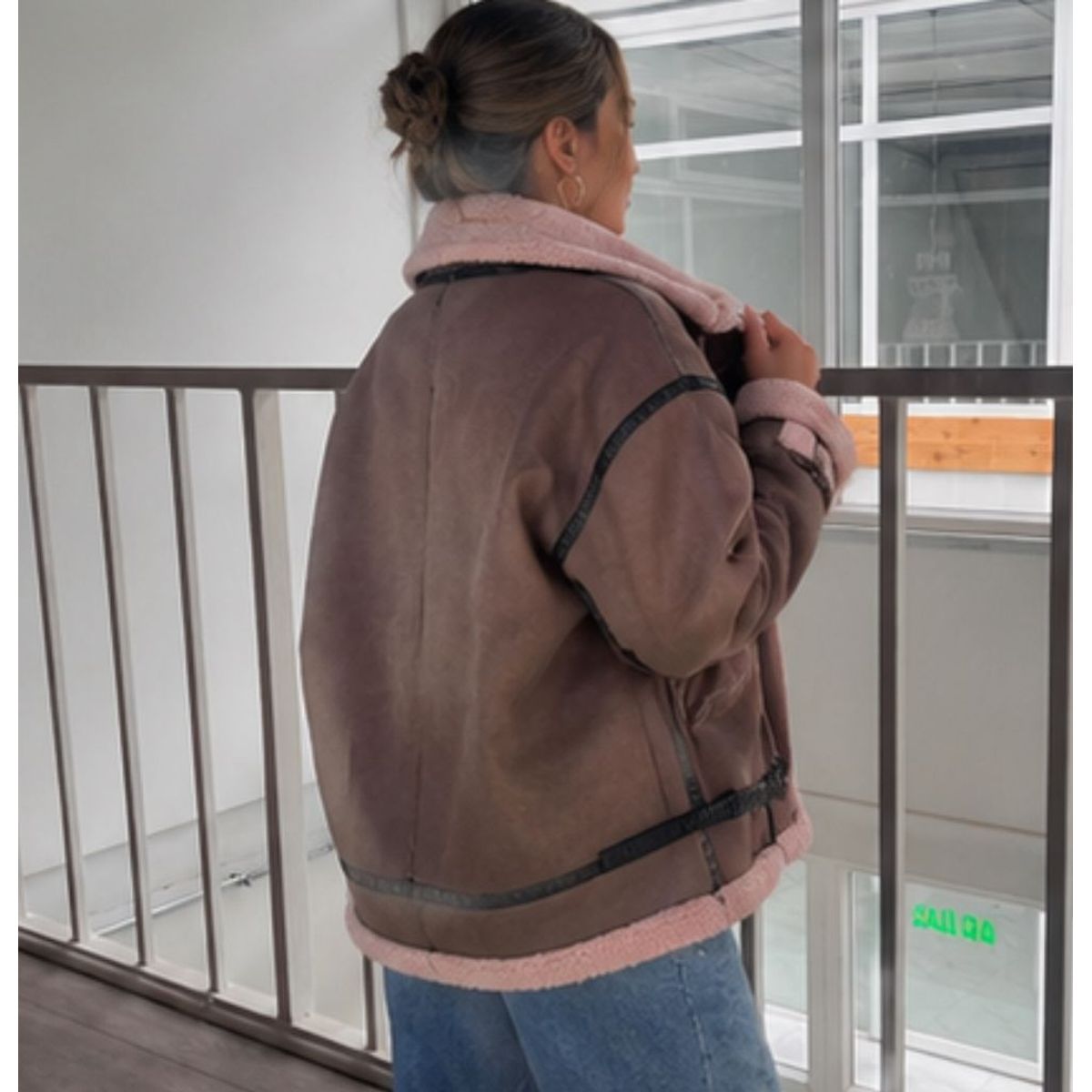 GENERAL - Chaqueta Mujer Aviadora Chiporro Gamuzada Oversize