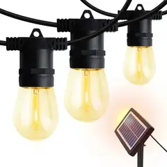 GENERICO - Guirnalda de Luces LED Solares e Impermeables 10Mts. con 10 Ampolletas