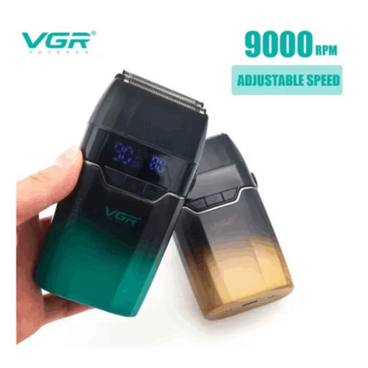 VGR - Afeitadora Profesional Shaver Vgr V-308 De 9000 Rpm Verde