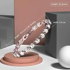 GENERICO - Pulsera en Cobre Magnética - Imanes Terapia - Brazalete Circón Cobre 26 Cm regalo