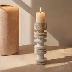SANTU HOME & DECO - Candelabro de Travertino en Torre