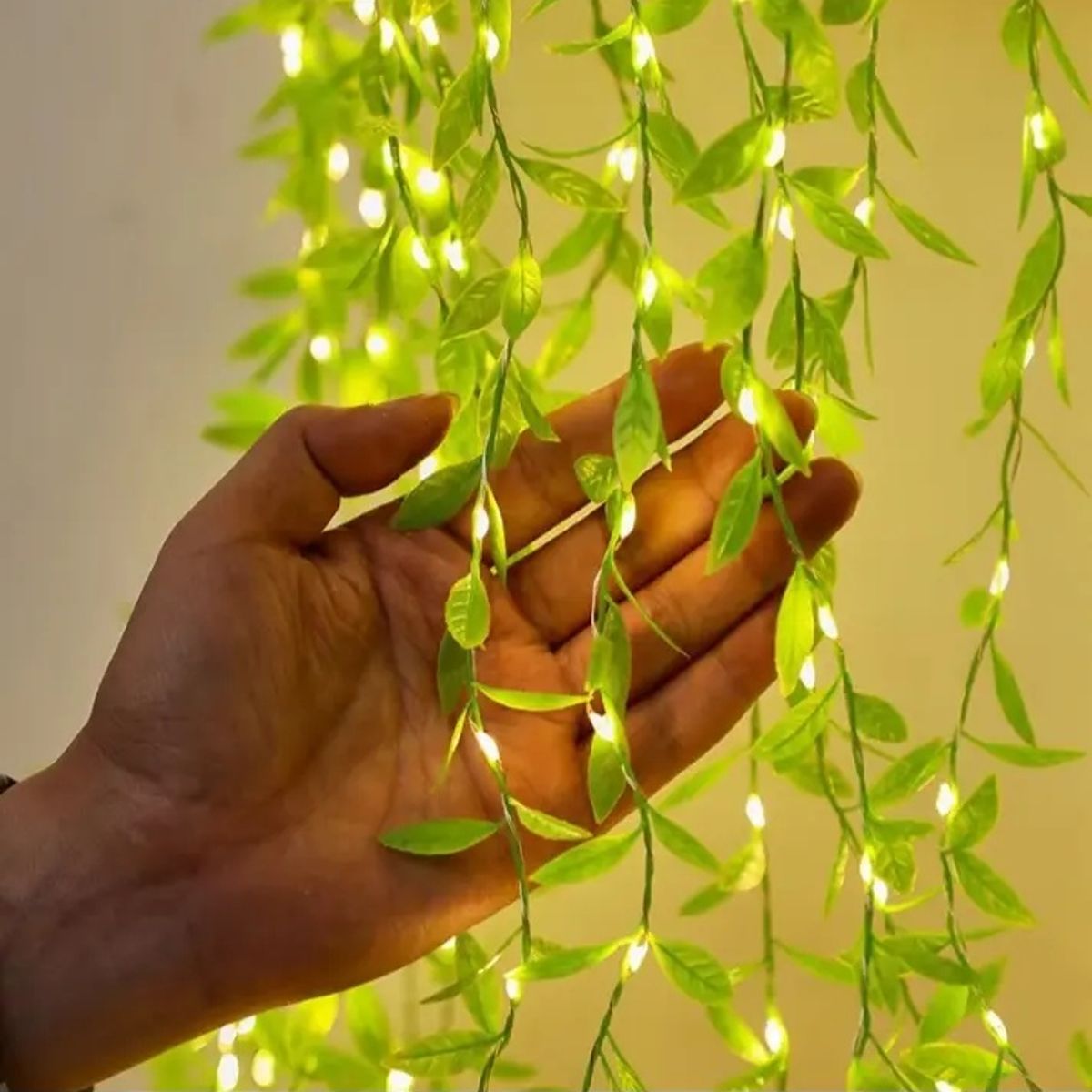 GENERICO - Enredadera Hoja Artificial Cortina 3x1m Solar Led Luz Cálida