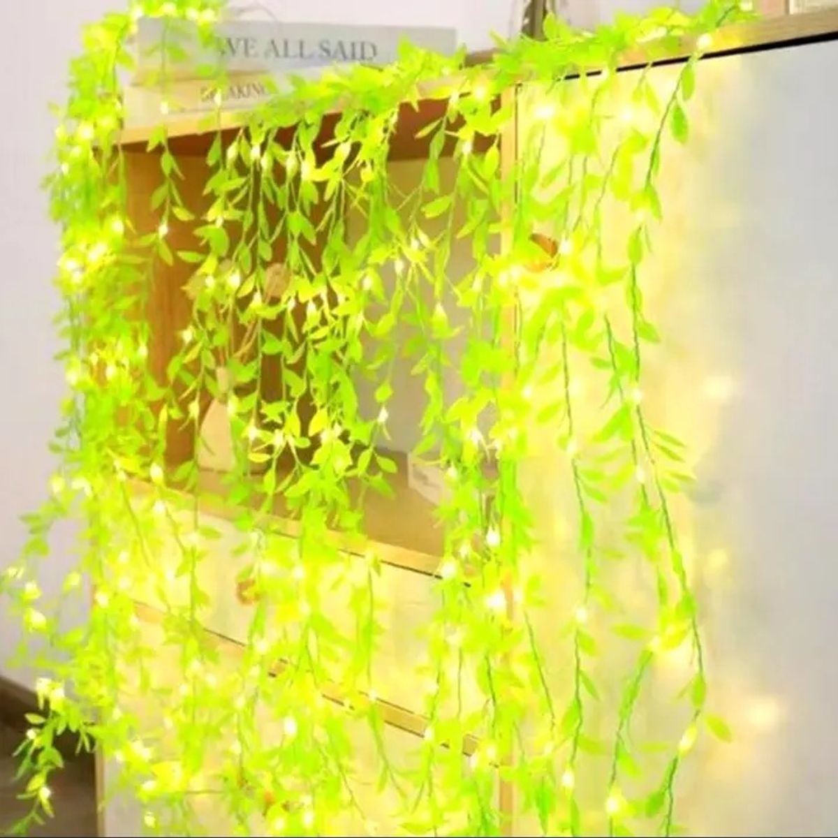 GENERICO - Enredadera Hoja Artificial Cortina 3x1m Solar Led Luz Cálida
