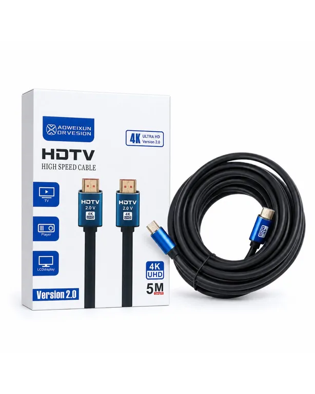 GENERICO Cable HDMI 5 Metros 4K UHD V2.0 Alta Velocidad Reforzado