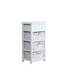 GENERICO - MUEBLE LACADO BLANCO CON 3 CANASTOS Y 2 CAJONES