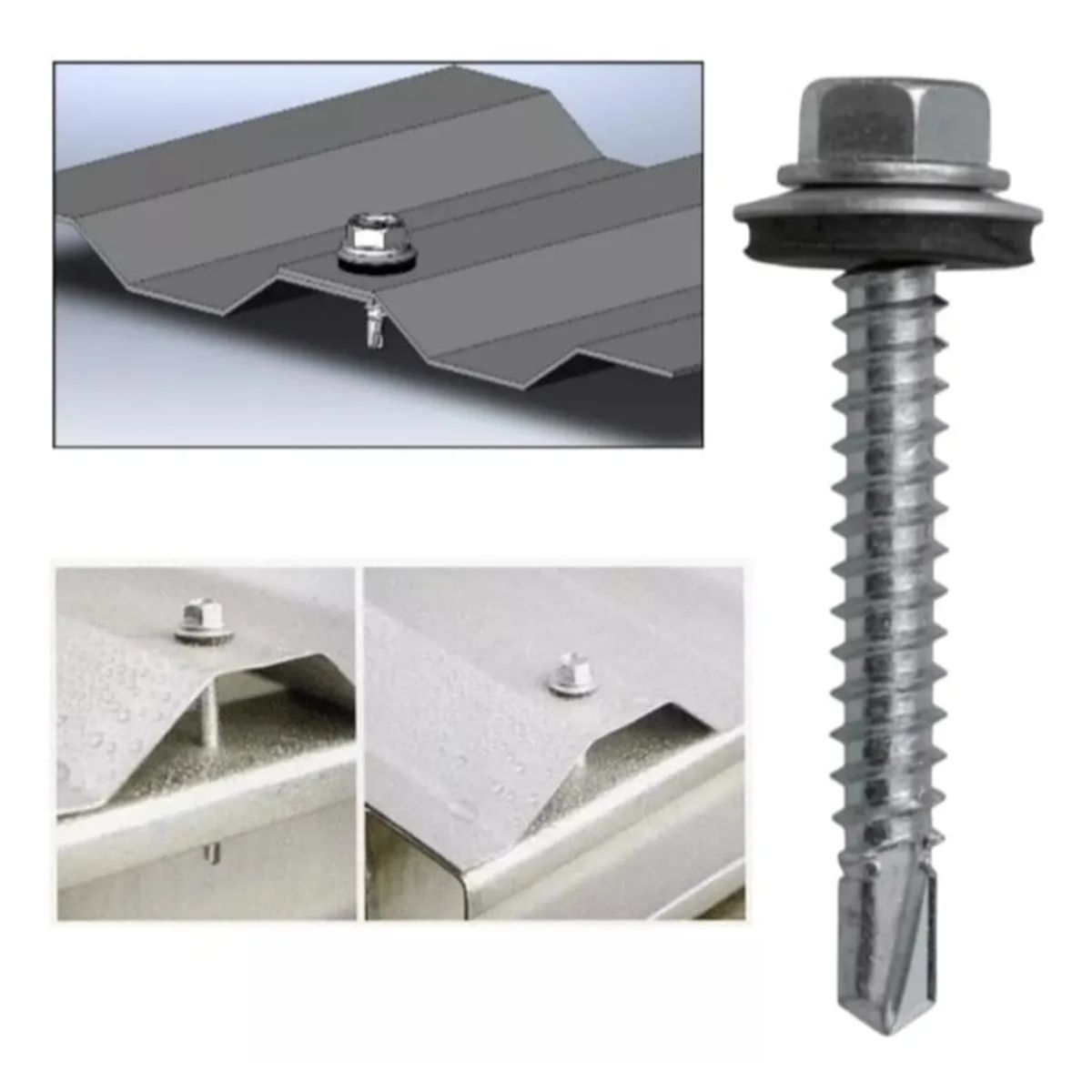 GENERICO - Tornillo Hexagonal Punta Broca 12 X 2 1/2 - 100 Und