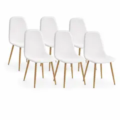 GENERICO - Pack 6 Sillas De Comedor Modelo Scoop Ecocuero