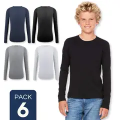 UTILISIMO - Pack 6 Camisetas Poleras Polar Niño Primera Capa Surtido