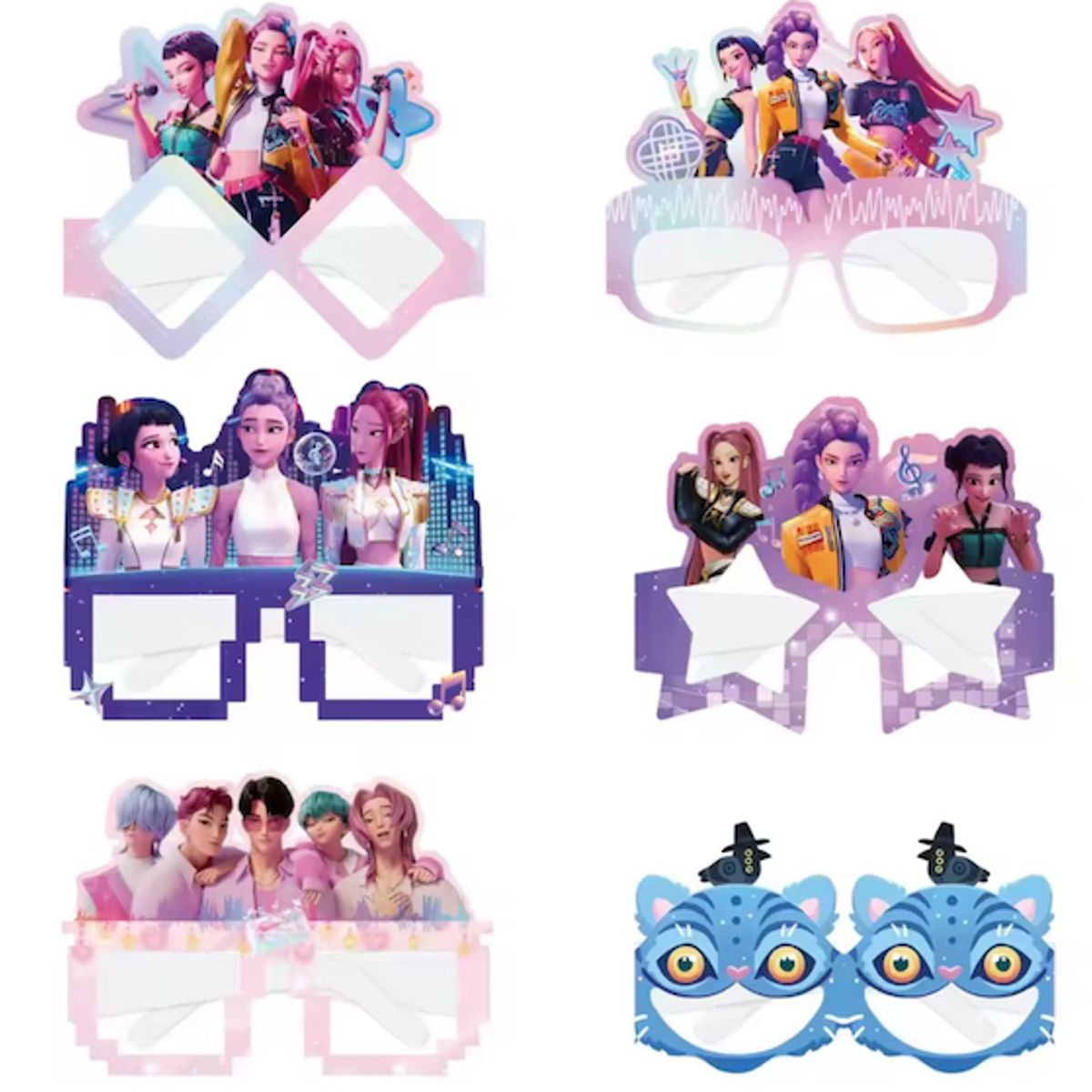 GENERICO - Pack 12 Antifaces Cartulina Personajes Kpop Carton Fiestas
