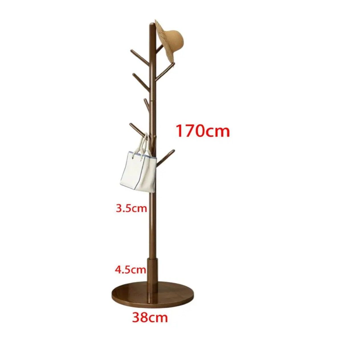 GENERICO - Perchero De Pie Madera 8 Brazos 1.7m Marrón Oscuro Para Ropa BELUG