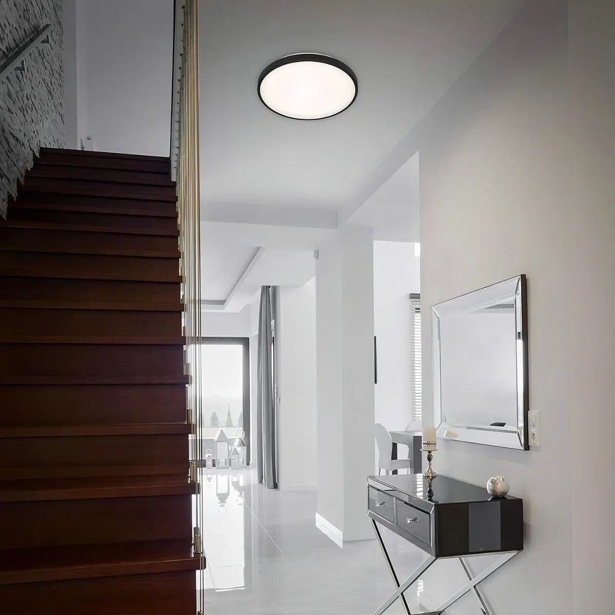 GENERICO - Plafon Led Techo Panel Led Redondo 60w Decorativ Negro