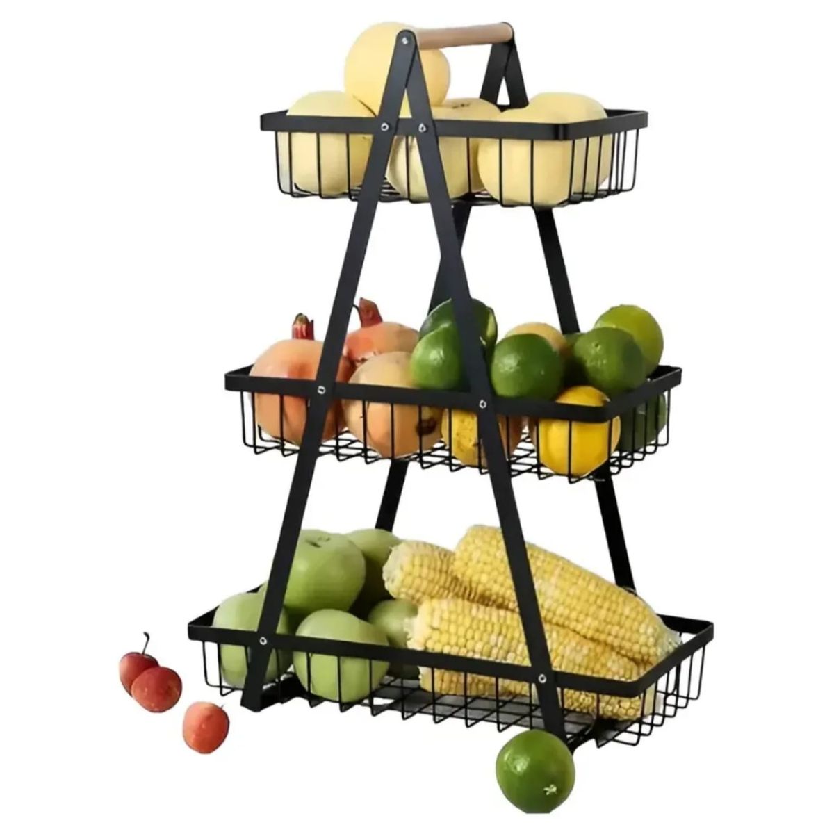 GENERICO - Frutero 3 Niveles Cesta Moderna Decoración Cocina