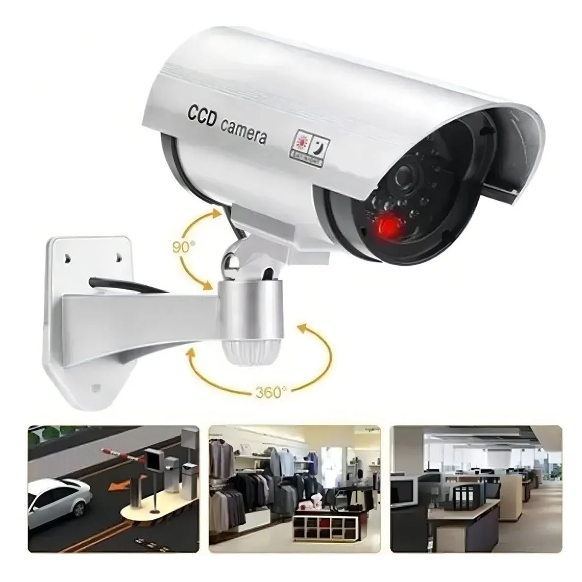 GENERICO - Cámara De Seguridad Falsa Exterior Con Luz Led Vigilancia