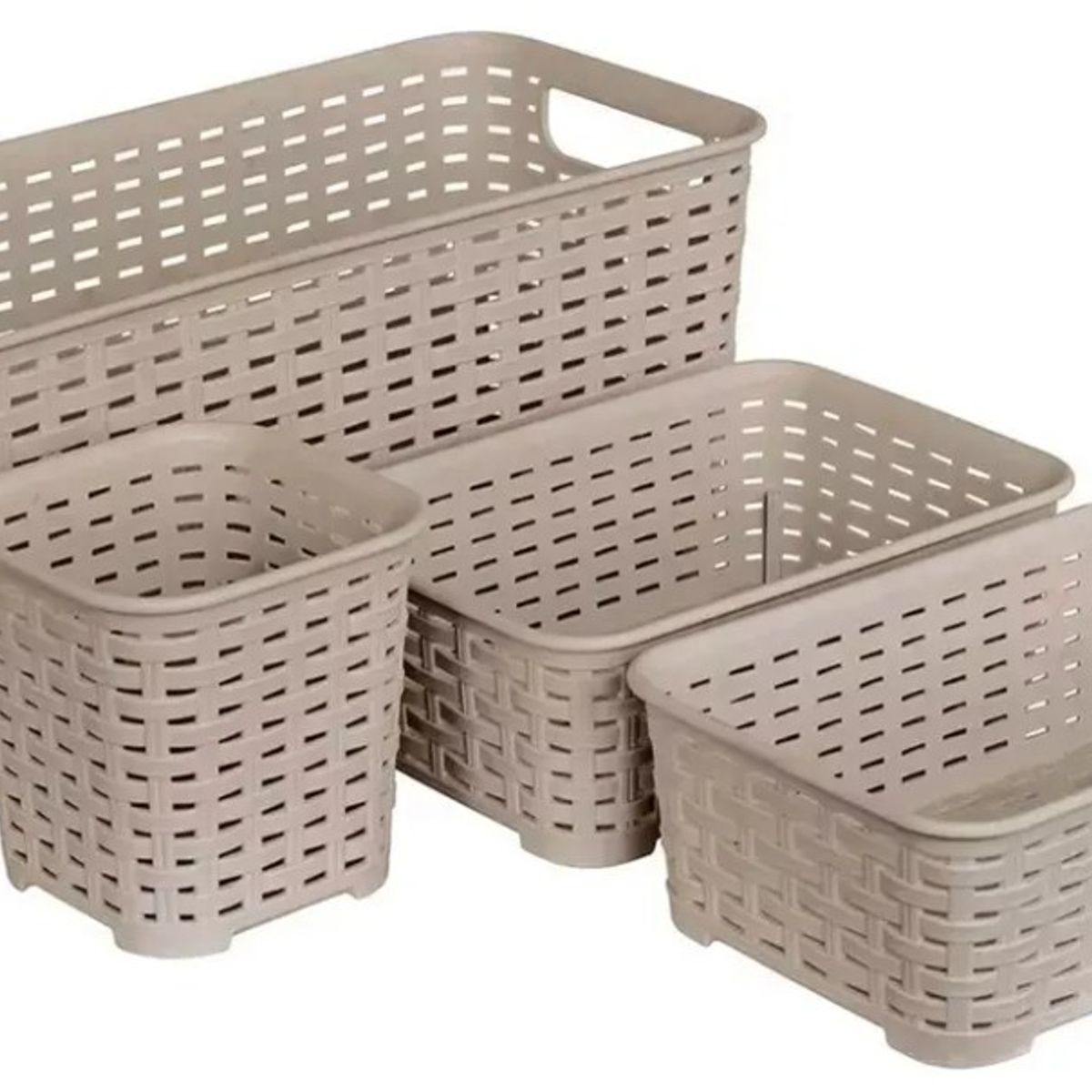 REYPLAST - Set Juego De 4 Canastillas Canastas Organizadores Multiusos Marca Reyplast