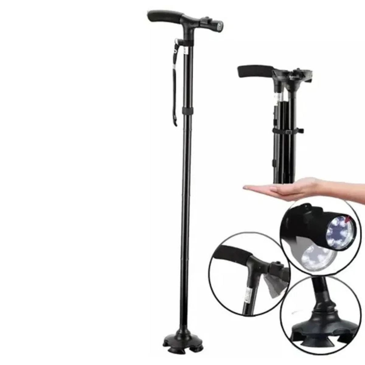 MOVI - Bastón Ortopedico Plegable con Luz Led