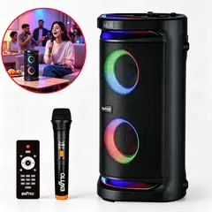 EWTTO - Parlante Bluetooth Luces RGB Multifunción Karaoke Micrófono