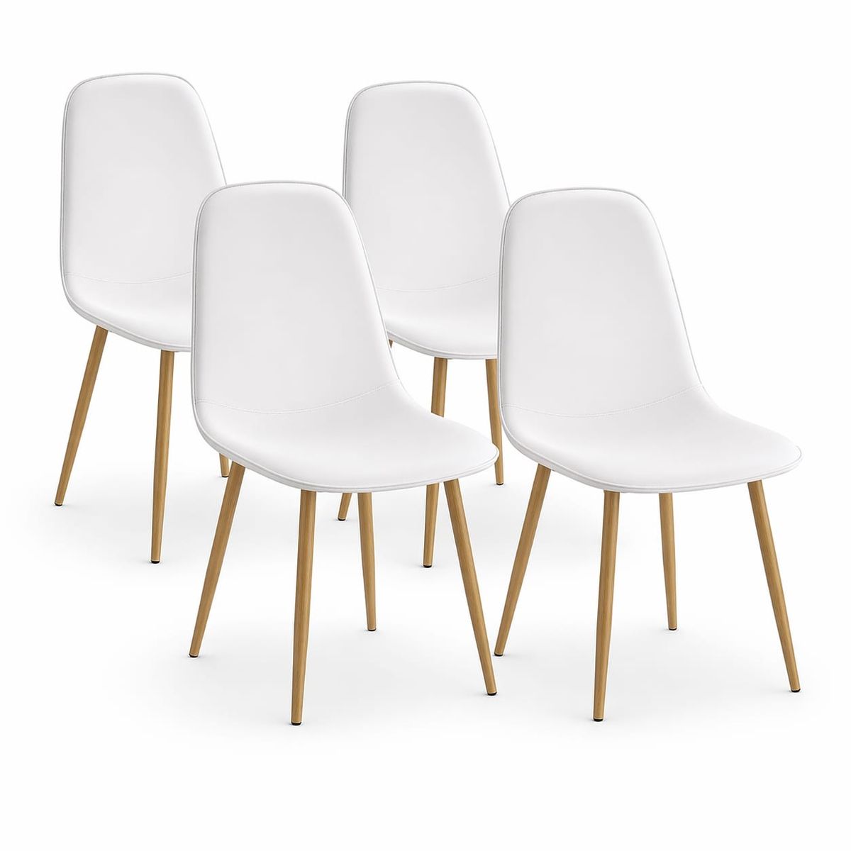 GENERICO - Pack 4 Sillas De Comedor Modelo Scoop Ecocuero