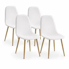 GENERICO - Pack 4 Sillas De Comedor Modelo Scoop Ecocuero