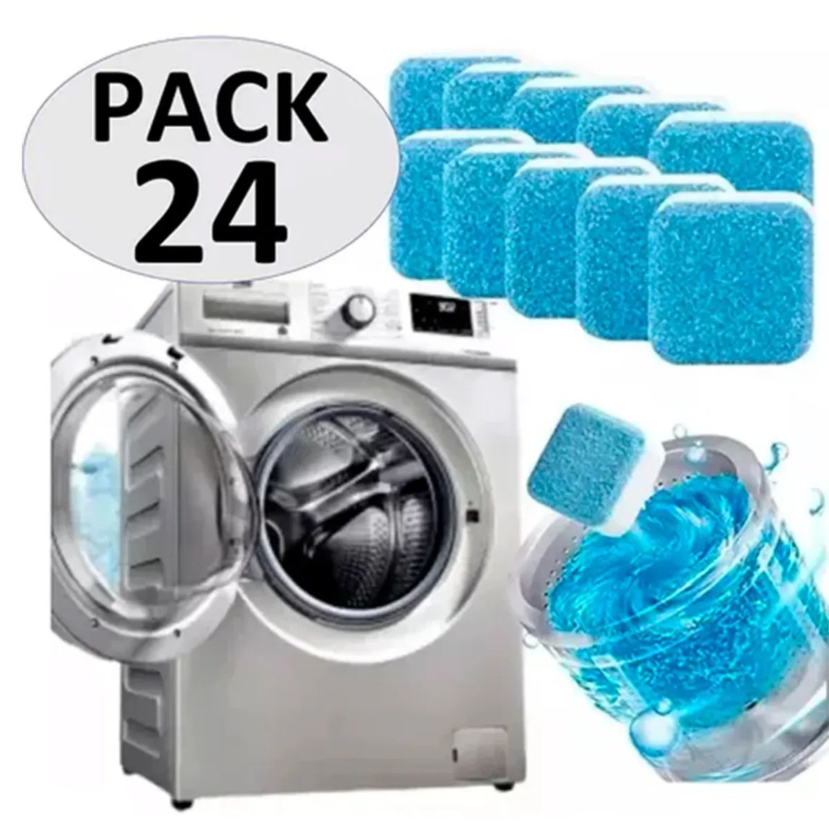GENERICO - Pack 2 Cajas Pastillas Limpiadoras Lavadora 24 Unidades