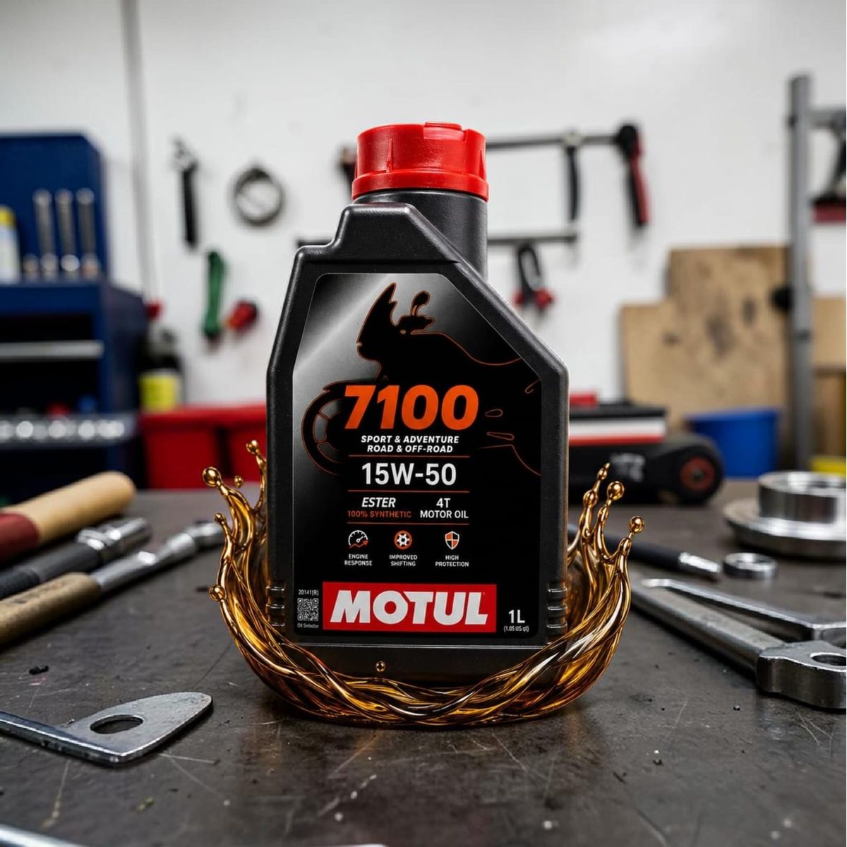 MOTUL - Aceite Motul 7100 15W-50 4T Full Sintético 1 Litro para Moto