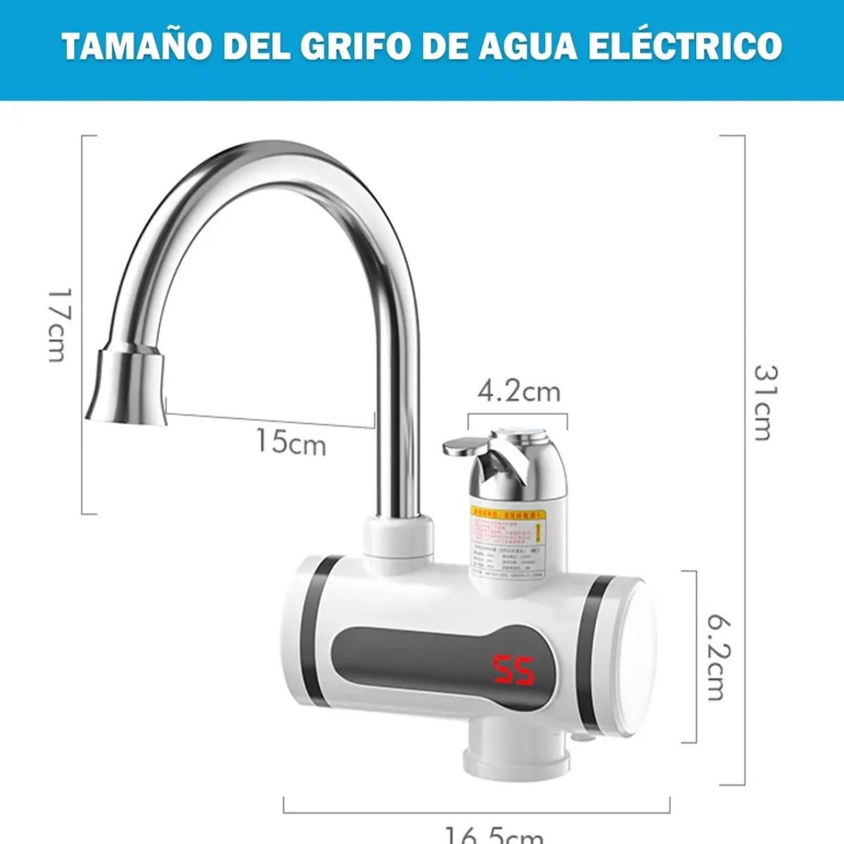 GENERICO - Llave Grifo Agua Caliente Eléctrico Para Lavaplatos BELUG