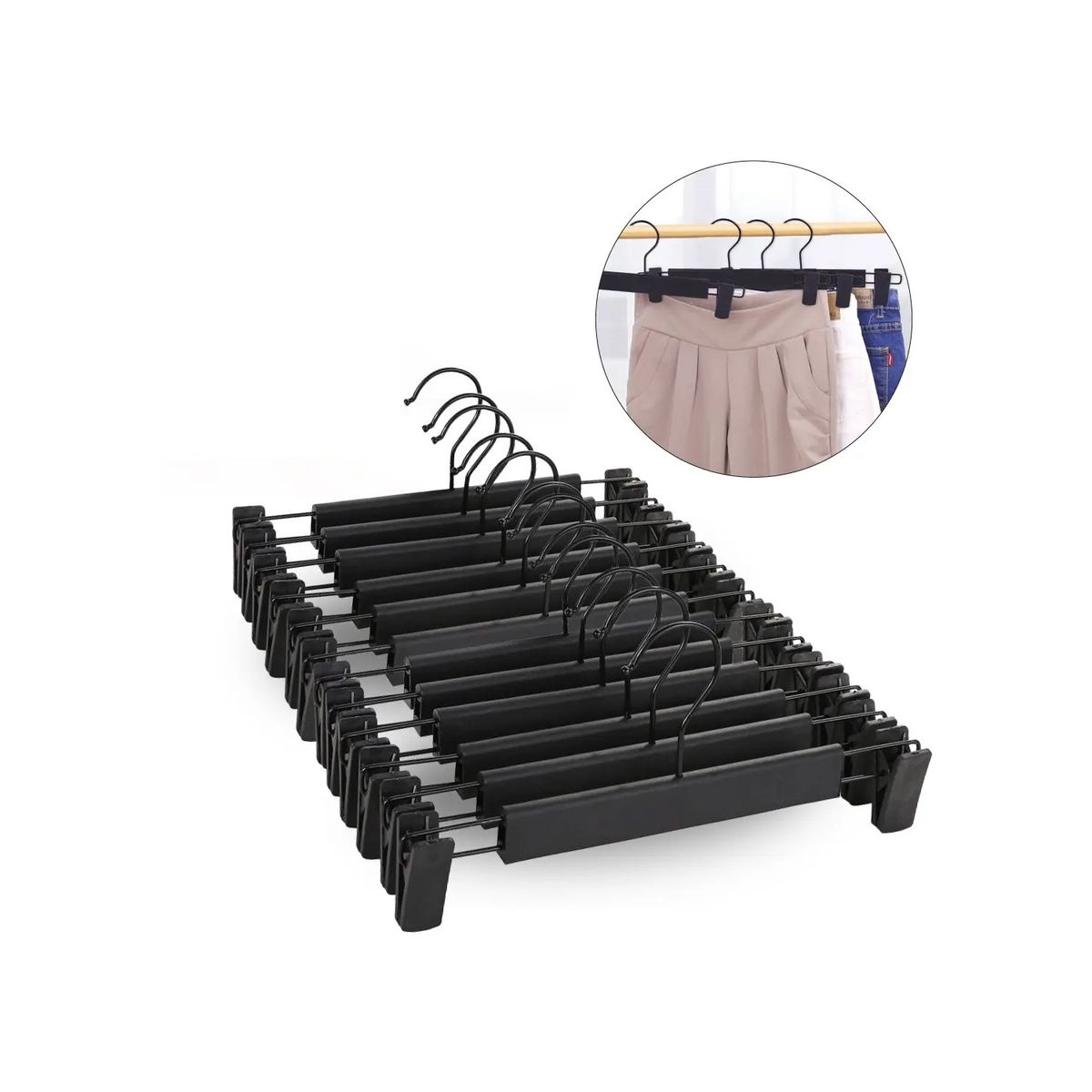 GENERICO - Colgadores Para Pantalon Ganchos De Ropa Perchas Colgador Con Pinzas Ajustables 30 Unidades Belug