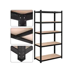 GENERICO - Estante Metalico 180x90x40 Organizador Oficinas Color Negro Belug