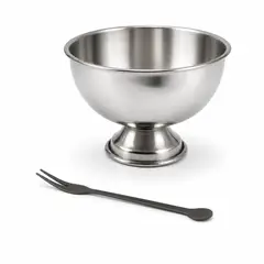 GENERICO - Copa de postre acero inoxidable con base 9cm para helados y frutas - 1 pcs