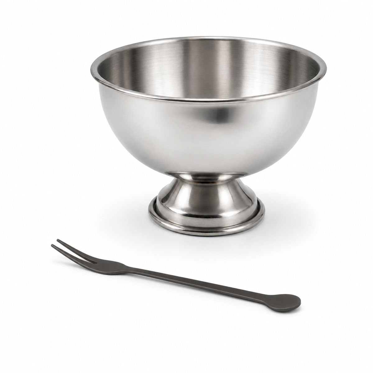 GENERICO - Copa de postre acero inoxidable con base 13cm para helados y frutas - 1 pcs