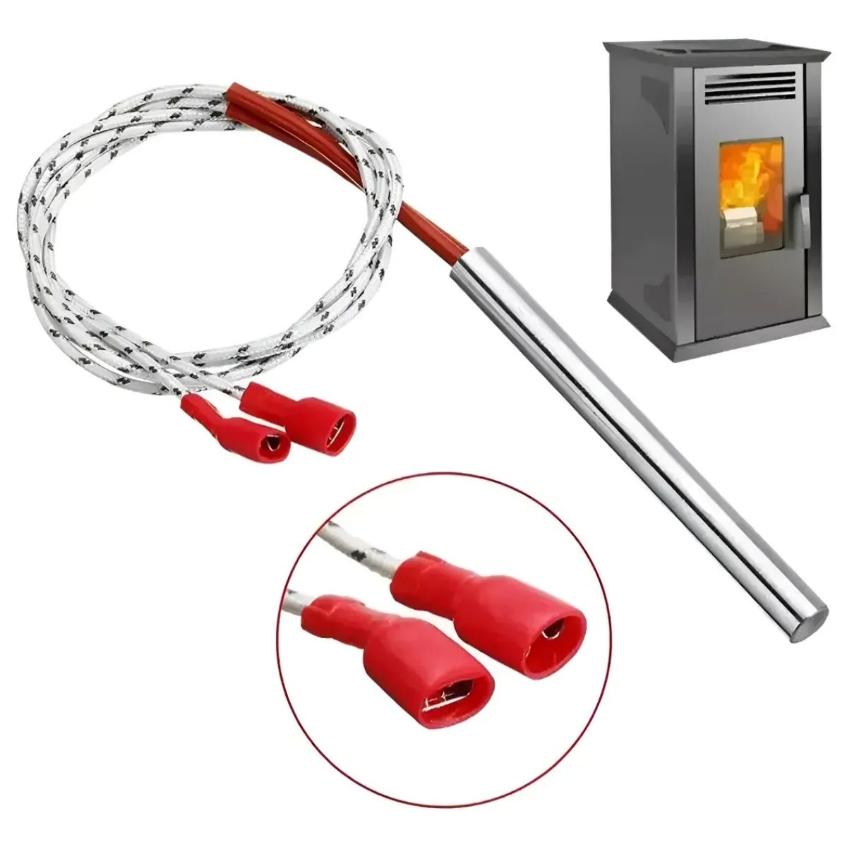 GENERICO - Resistencia Bujia Estufa Pellet Metal Ss304 Para Amesti