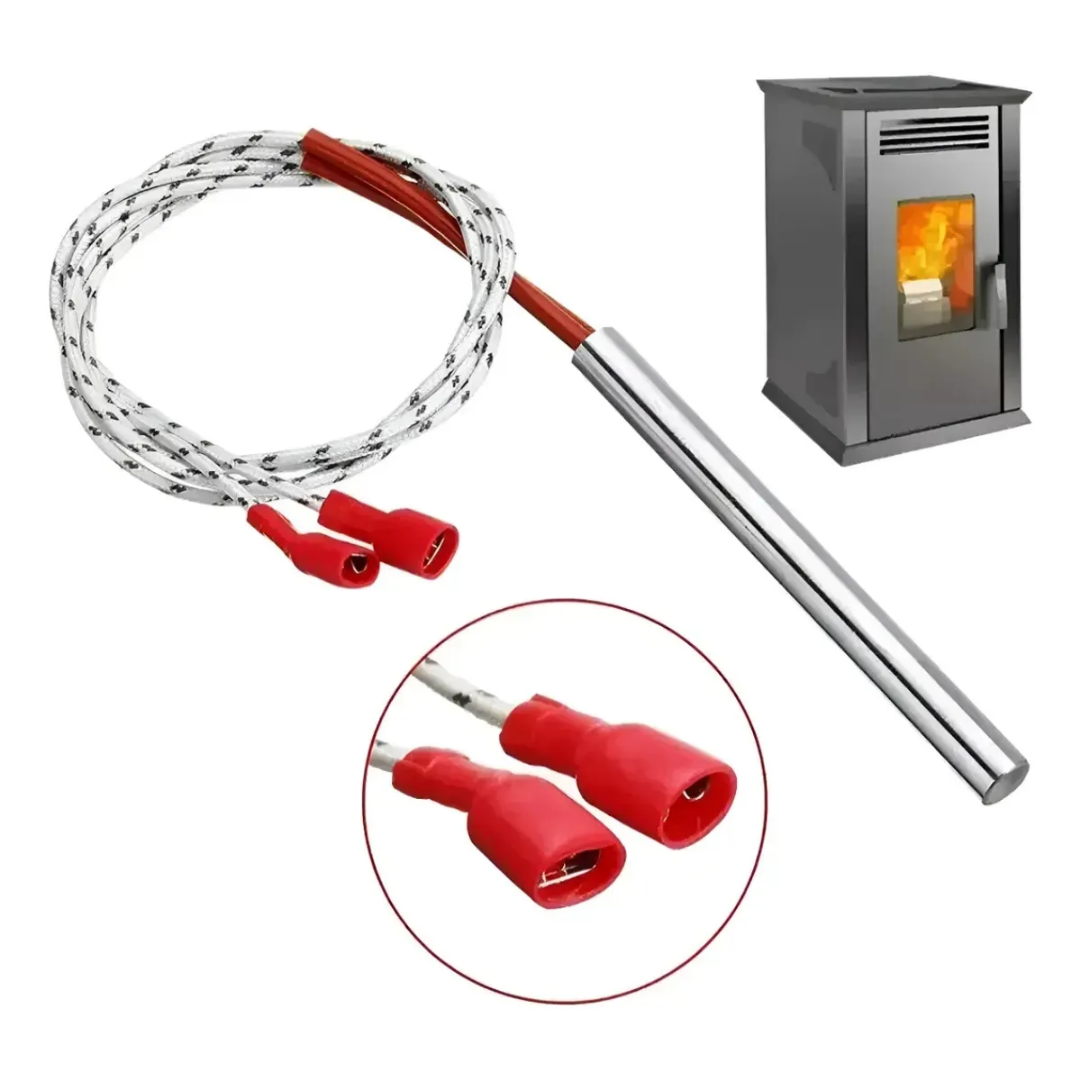 GENERICO - Resistencia Bujia Estufa Pellet Metal Ss304 Para Amesti