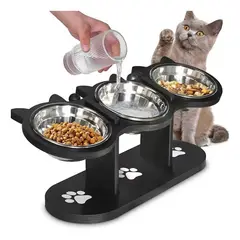 KINDA NICE - Soporte De Madera Ajustable Para Comedero De Perro Gato