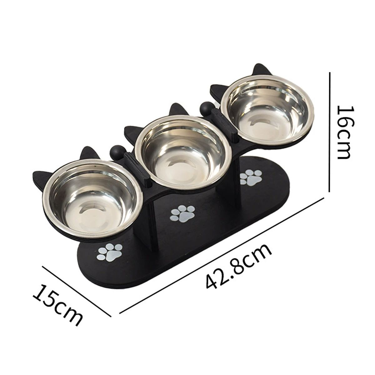 KINDA NICE - Soporte De Madera Ajustable Para Comedero De Perro Gato