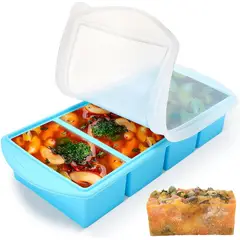 KUANGYE - Molde Y Bandejas Silicona Para Hielo Con Tapa Para Alimentos