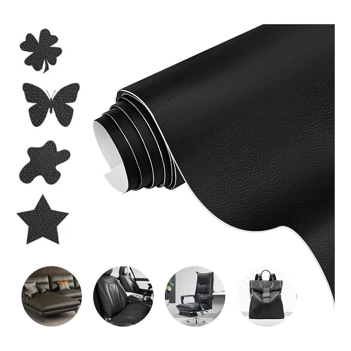 GENERICO - Parche Reparador Cuero Autoadhesivo 20x30cm Para Sofá Auto