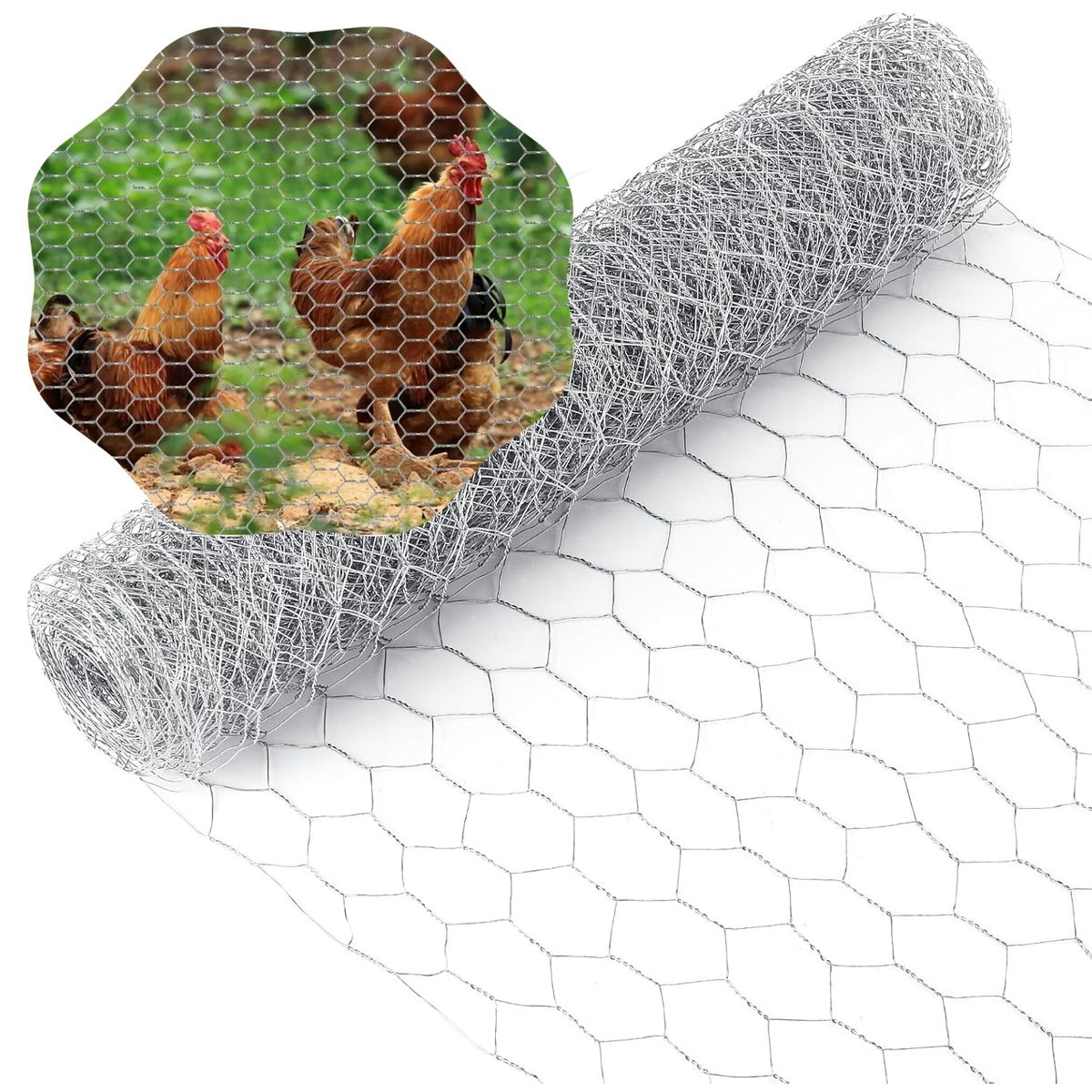Rollo Malla Hexagonal Galvaniza Alambre 1x20M,Malla Gallinero Malla Alambre Para Plantas De Jardín, marca KUANGYE - Foto Principal
