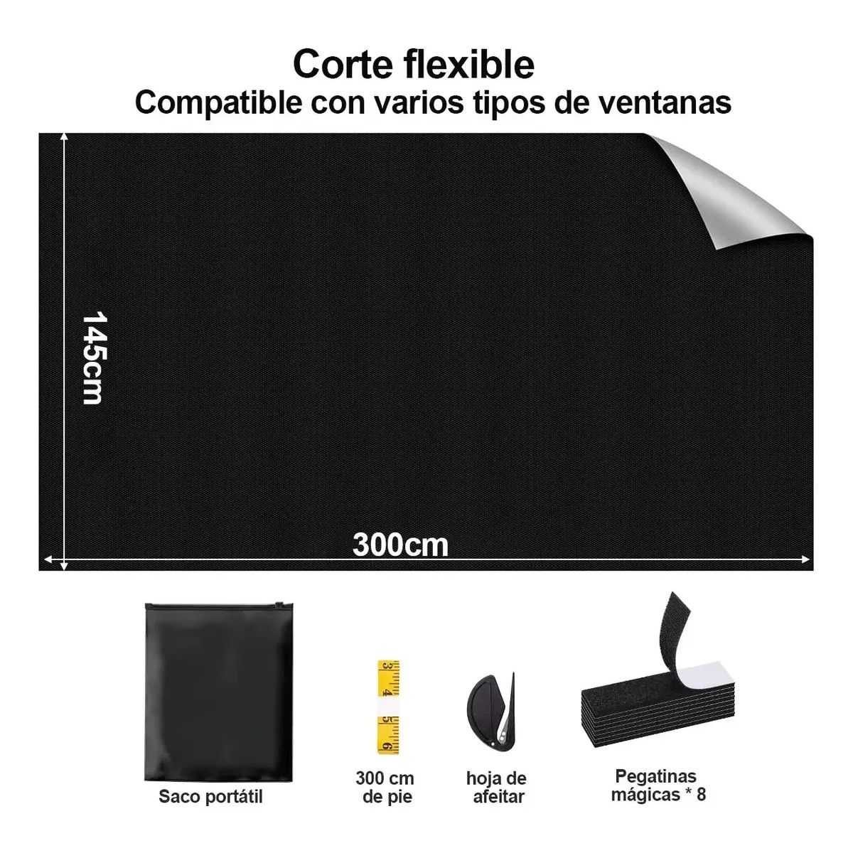 GENERICO - Cortinas Blackout Portátiles, Se Puede Cortar,1,45 X 3 M BELUG