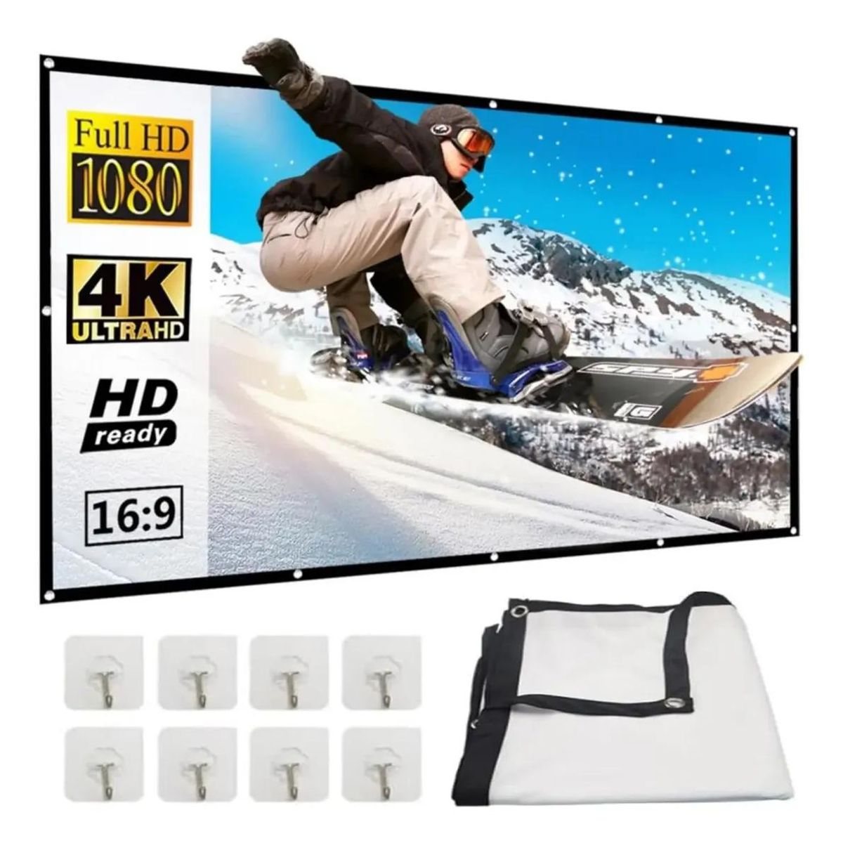 GENERICO - Tela para Pantalla de Proyector 4K 120 pulgadas