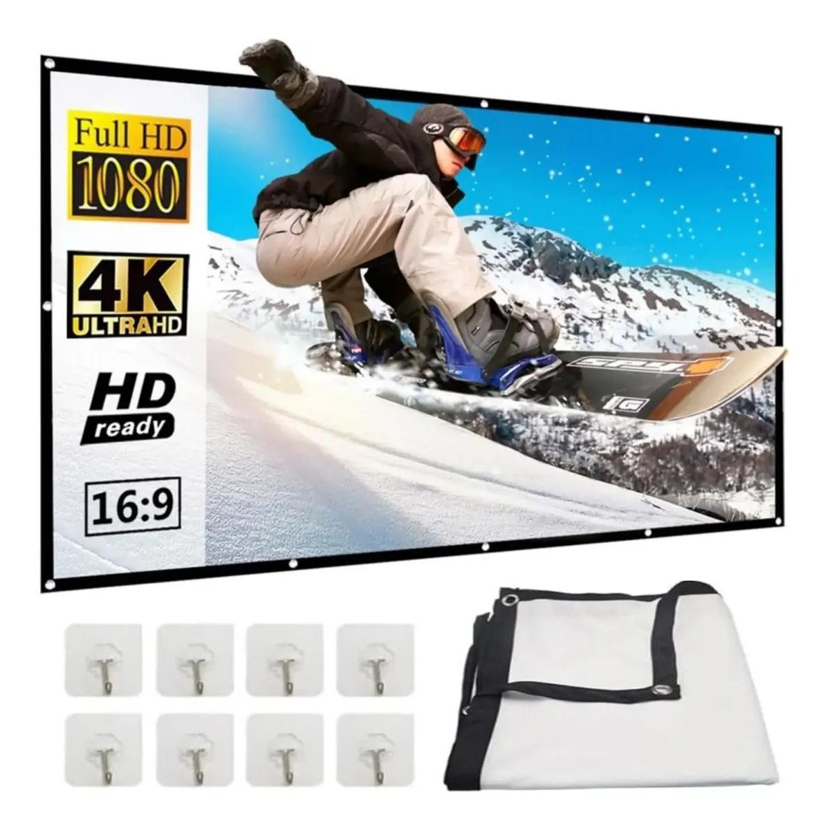 GENERICO - Tela para Pantalla de Proyector 4K 120 pulgadas