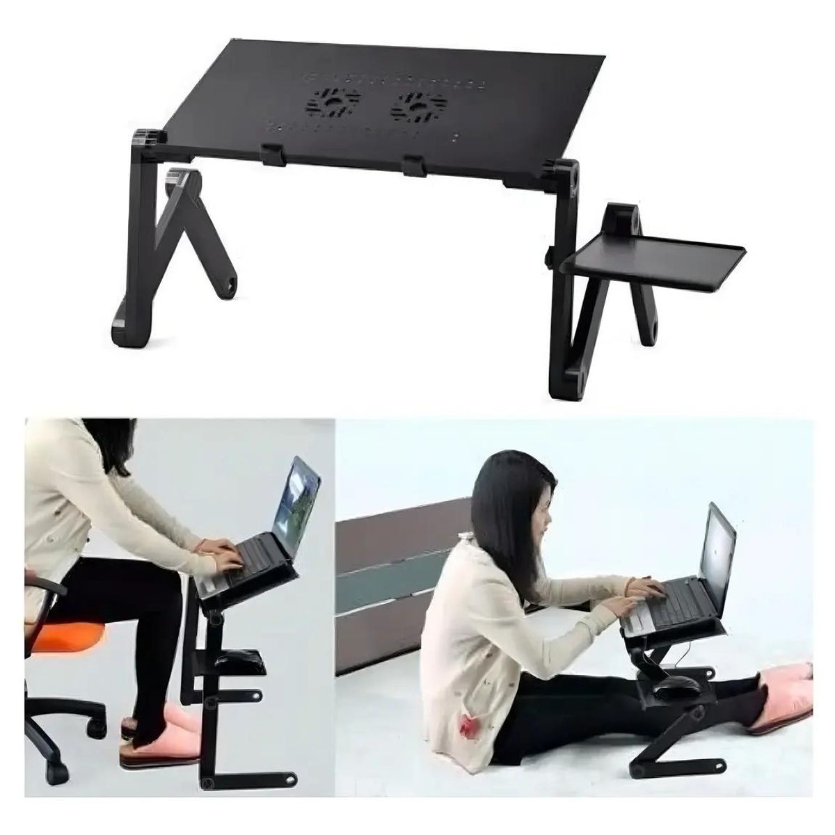 GENERICO - Mesa portátil con ventilador para laptop
