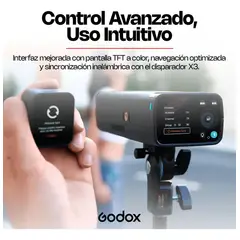 GENERICO - Flash portátil 200W con cabezal intercambiable