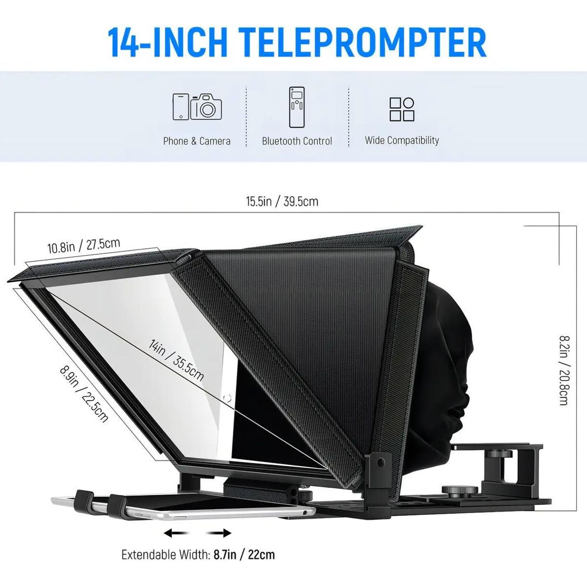 GENERICO - Teleprompter para cámara con control remoto
