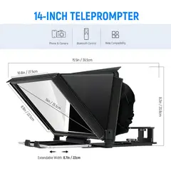 GENERICO - Teleprompter para cámara con control remoto