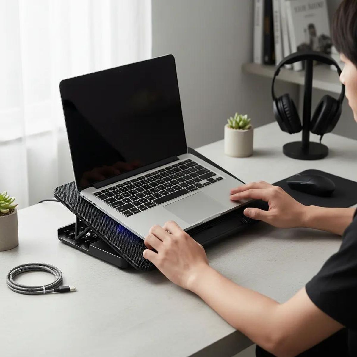 GENERICO - Base para Notebook con 2 Ventiladores de Refrigeración