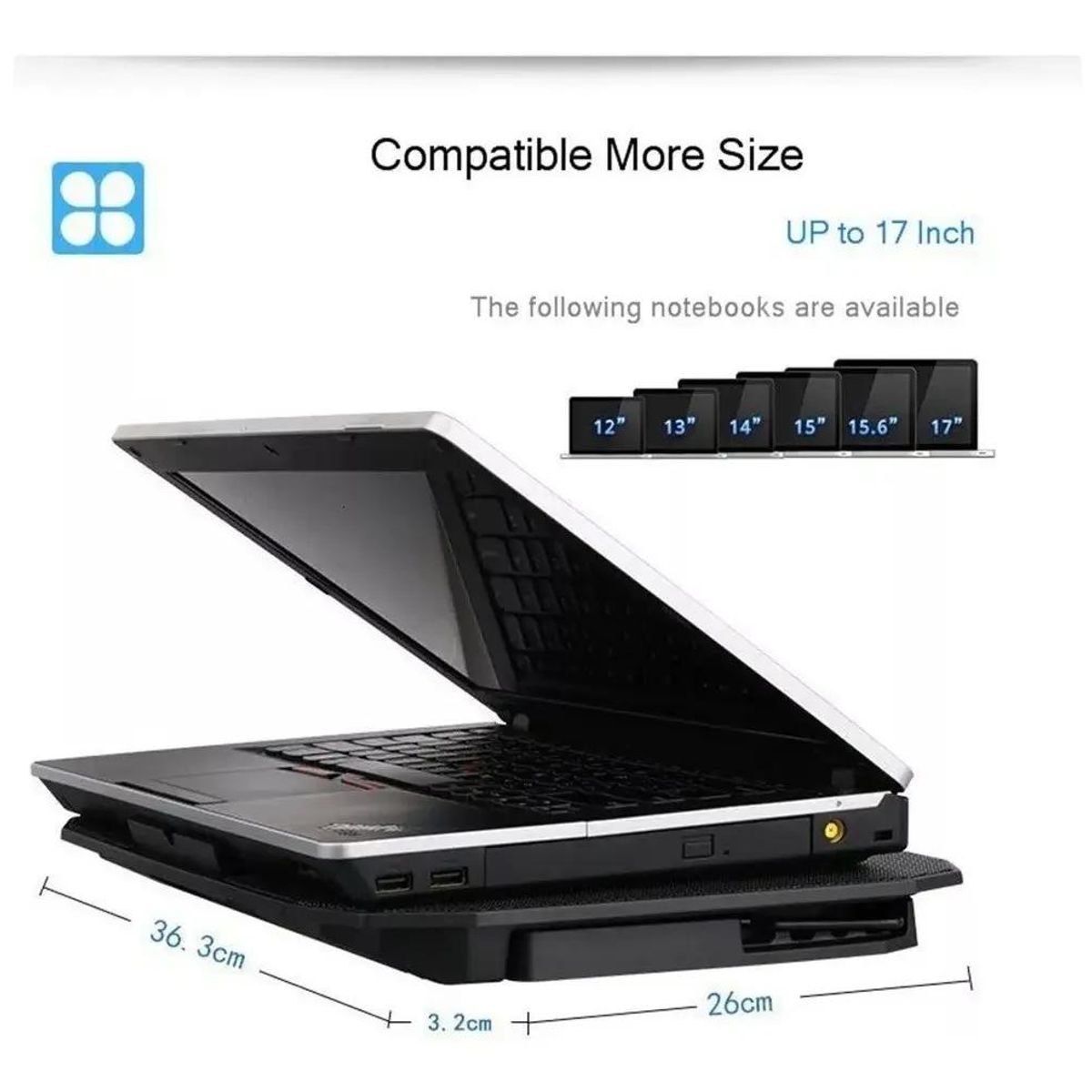 GENERICO - Base enfriadora para notebook con ventilador