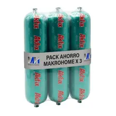 AKFIX - Pack 3 Sello Silicona Estructural Negro 917n 600ml