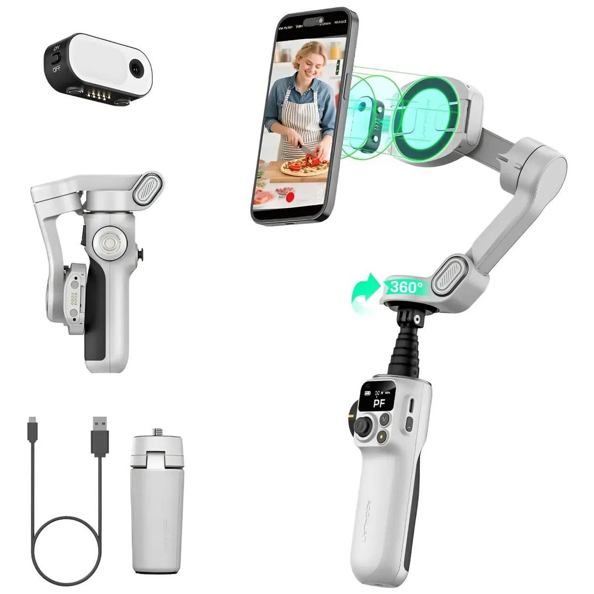 GENERICO - Estabilizador Gimbal Profesional para Teléfono con Magsaf