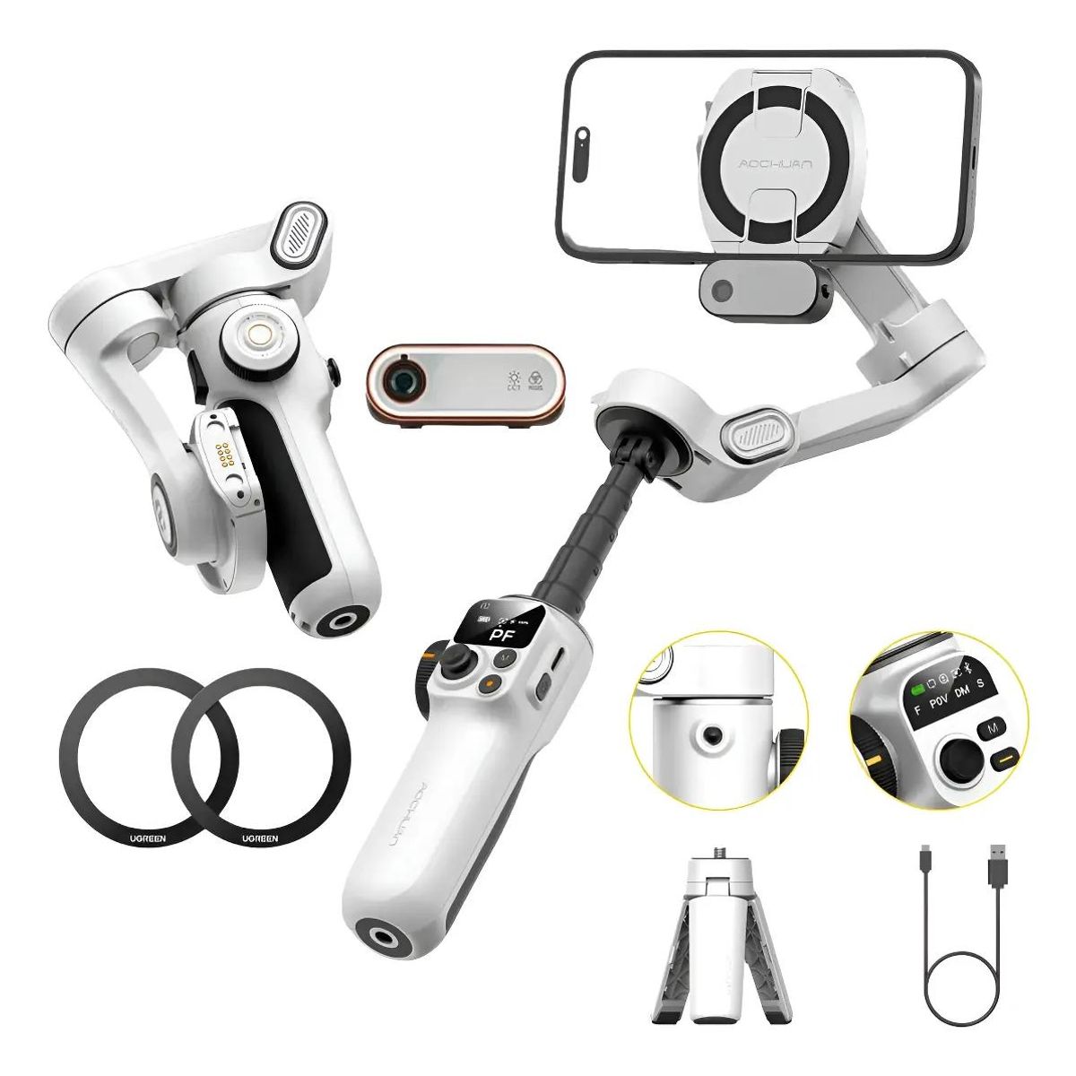 GENERICO - Estabilizador Gimbal Profesional para Teléfono con Magsaf